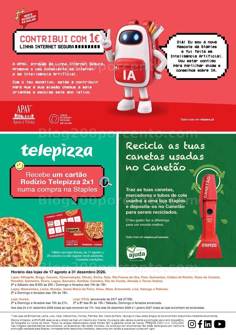 Antevisão Folheto STAPLES Regresso às Aulas Promoções de 17 agosto a 30 setembro